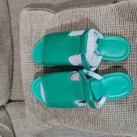 A 2 for 1 special on summer slides Vibrant Red and Green Summer Slide Sandals - Picture 15 of 16